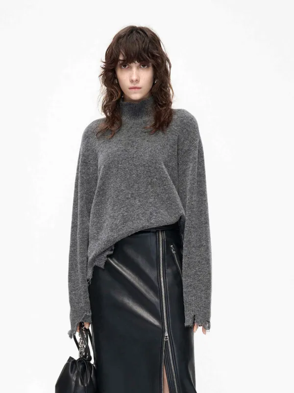 Distressed Turtleneck Sweater sold by Mo&Co