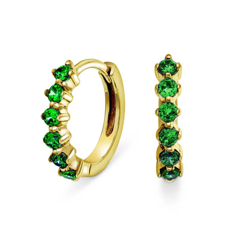 Pan Jewelry – Øreringer i sølv med grønn zirkonia sold by Diamanthuset
