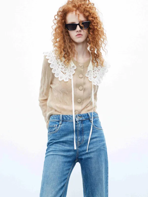 Include Detachable Collar Knit Cardigan sold by Mo&Co