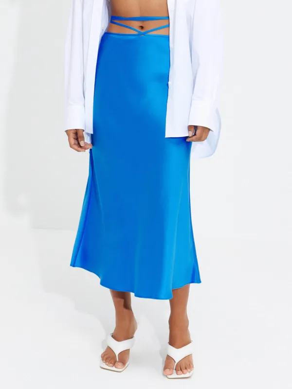 Tie Waist Midi Skirt sold by Mo&Co