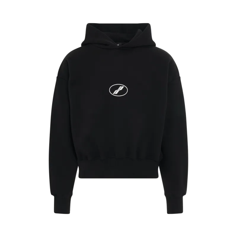 Centre Basic Symbol Logo Medium Hoodie in Black sold by MARAIS