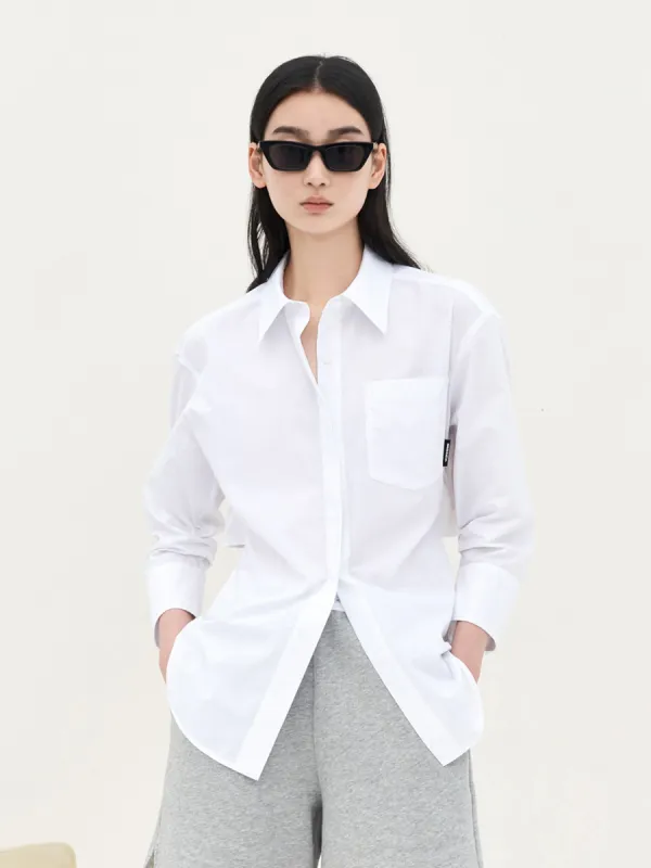 Cutout Back Cotton Shirt sold by Mo&Co