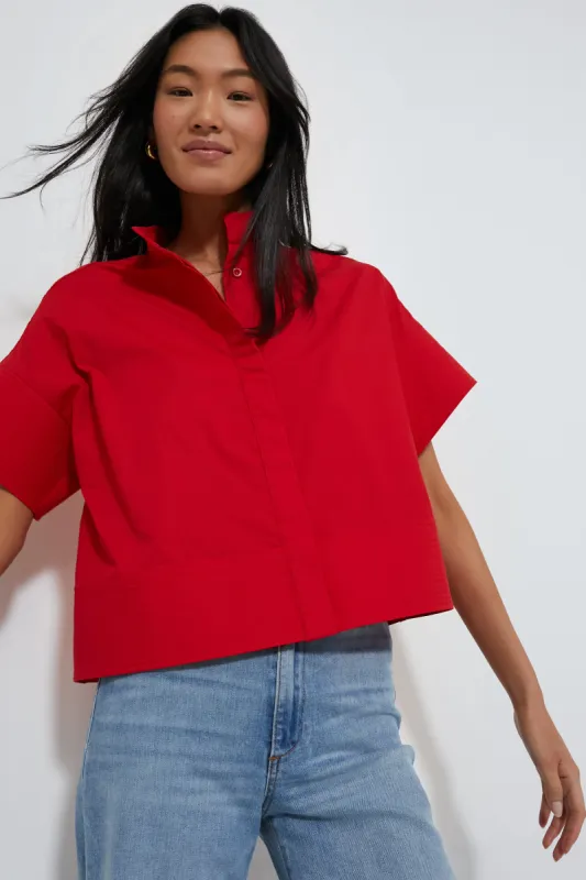 Red Trapunto Stitch Sofia Shirt sold by Tuckernuck