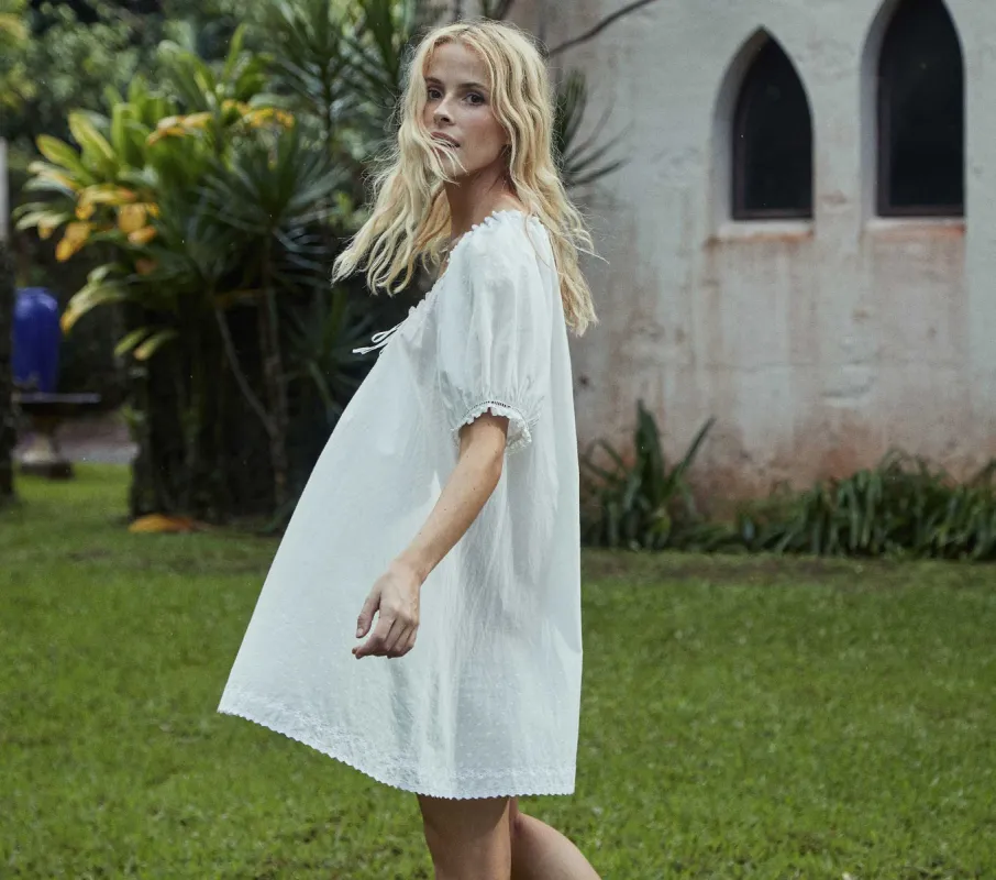HMD -- NETTIE NIGHTGOWN -- SALT sold by Doen