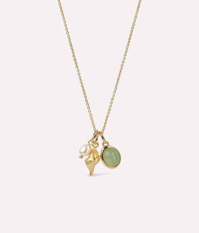 Gold Charm Necklace - Ocean sold by Andie