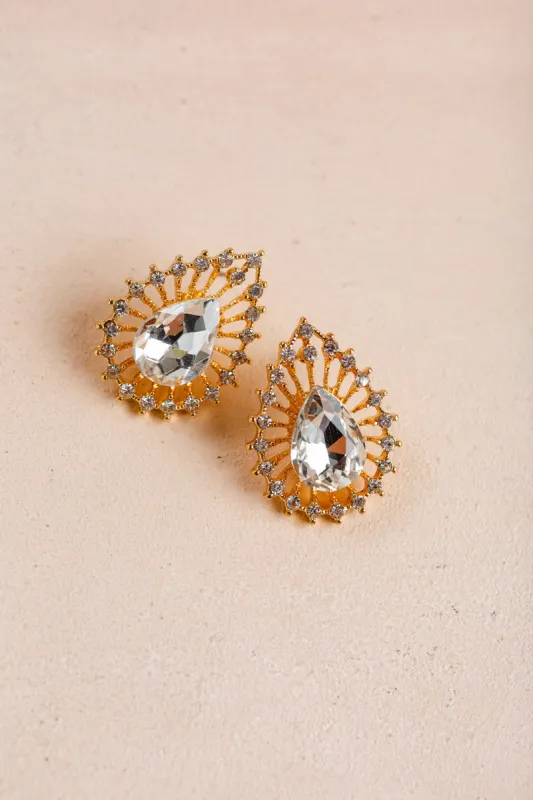 Misty Crystal Teardrop Earrings sold by Morning Lavender