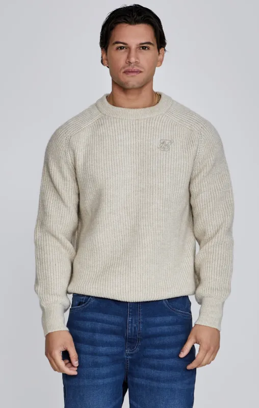 Ecru Knitted Sweater sold by Siksilk