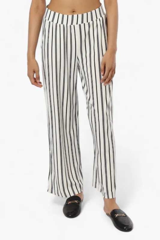 Beechers Brook Striped Wide Leg Pants - White sold by Fairweather