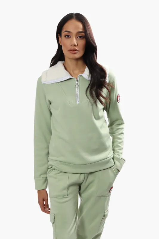 Canada Weather Gear Solid Half Zip Sweatshirt - Green sold by Fairweather