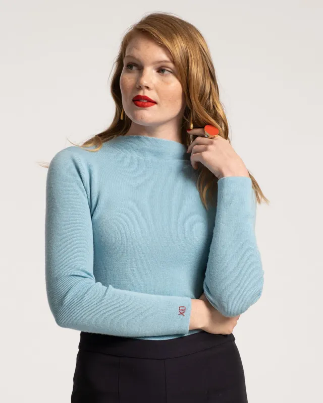 Marie Long Sleeve Sweater Merino - Light Blue sold by Frances Valentine