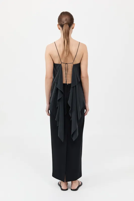 Silk Drape Top - Black sold by St. Agni