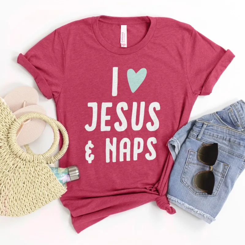 I love Jesus and Naps Tee sold by Faithful and Co.