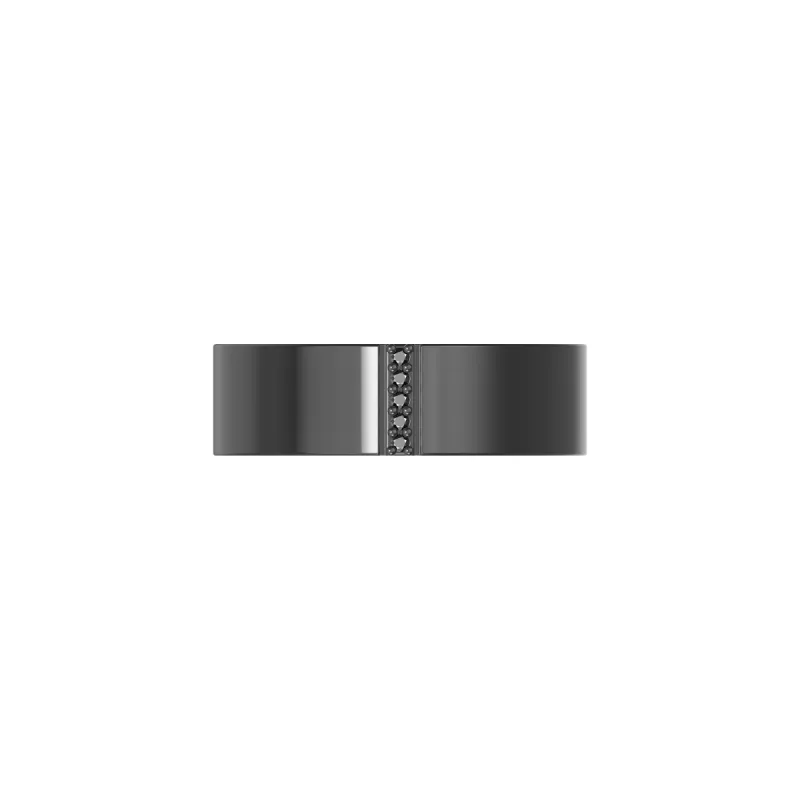 Pave Linear Black Diamond Ring sold by Pascal Design Official