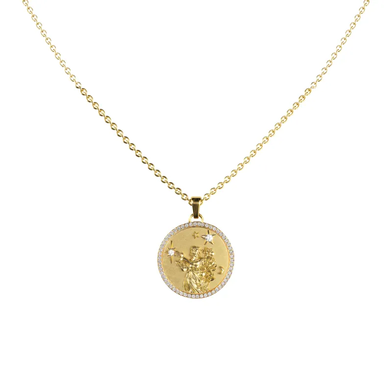 Virgo Amulet Pendant With Pave Diamond Rim sold by Pascal Design Official