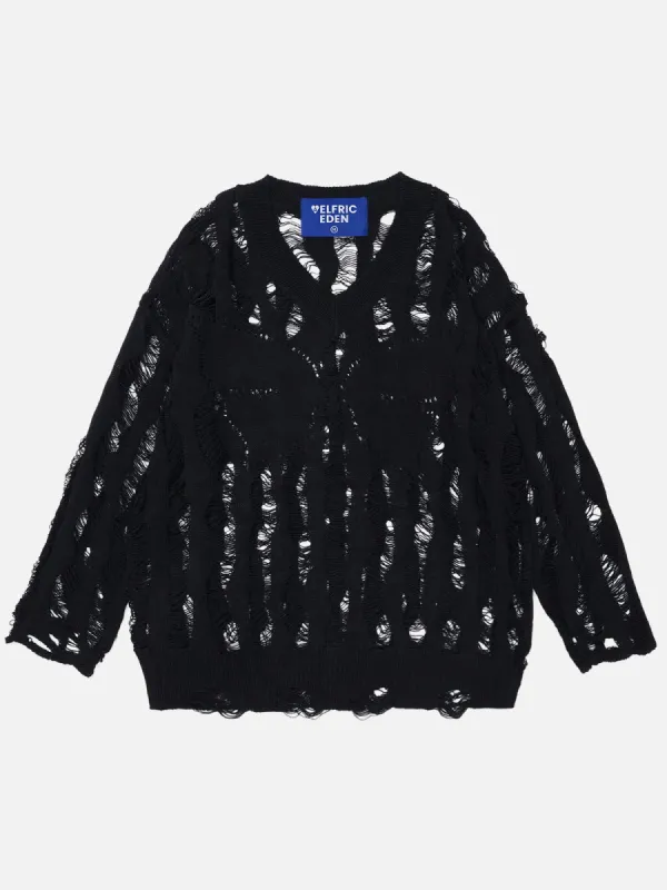 Aelfric Eden Cut-Out Distressed Sweater sold by Aelfric Eden