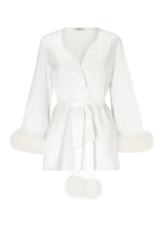 White Silk Robe sold by Gilda & Pearl