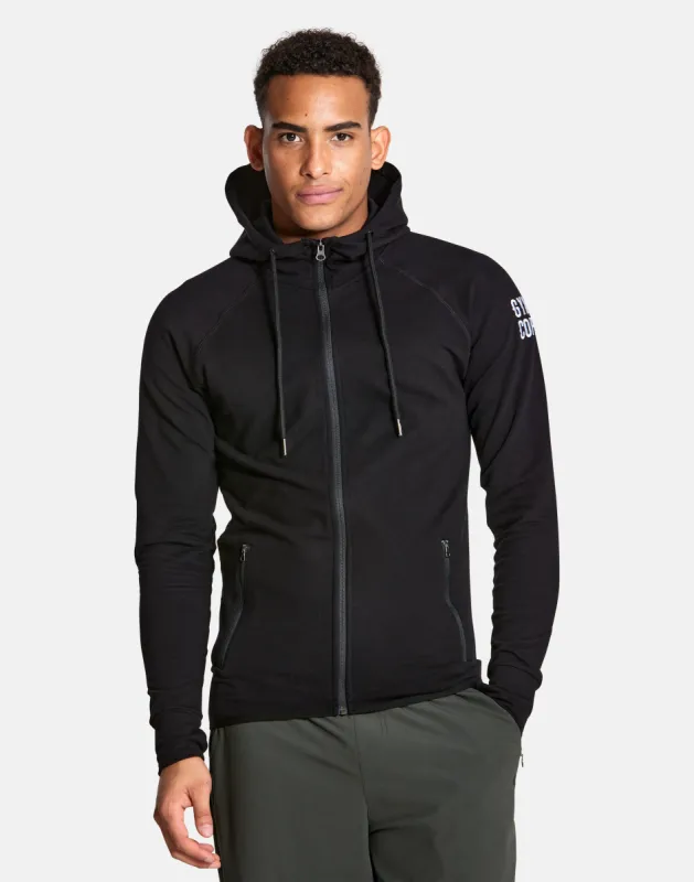Mens Jet Black Hoodie sold by Gym+Coffee