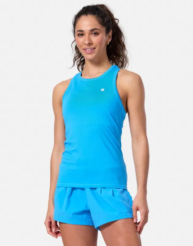 Relentless Racer Back Vest in Cobalt sold by Gym+Coffee