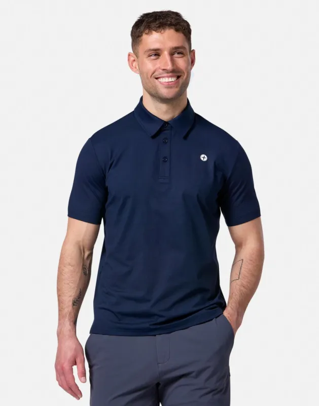 Coffee Polo Tee in Obsidian sold by Gym+Coffee