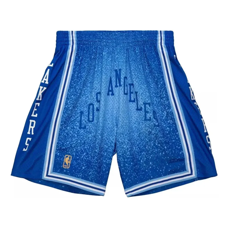 Mitchell & Ness x NBA Los Angeles Lakers Spray Paint Swingman Shorts 'Blue' SMSH4574-LAL96PPPLBBL sold by KicksCrew