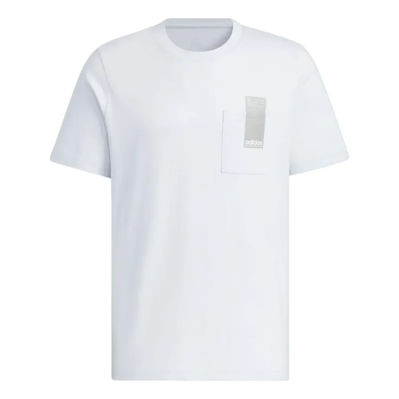 adidas Small Linear Logo Pocket T-Shirt 'White' JI9084 sold by KicksCrew