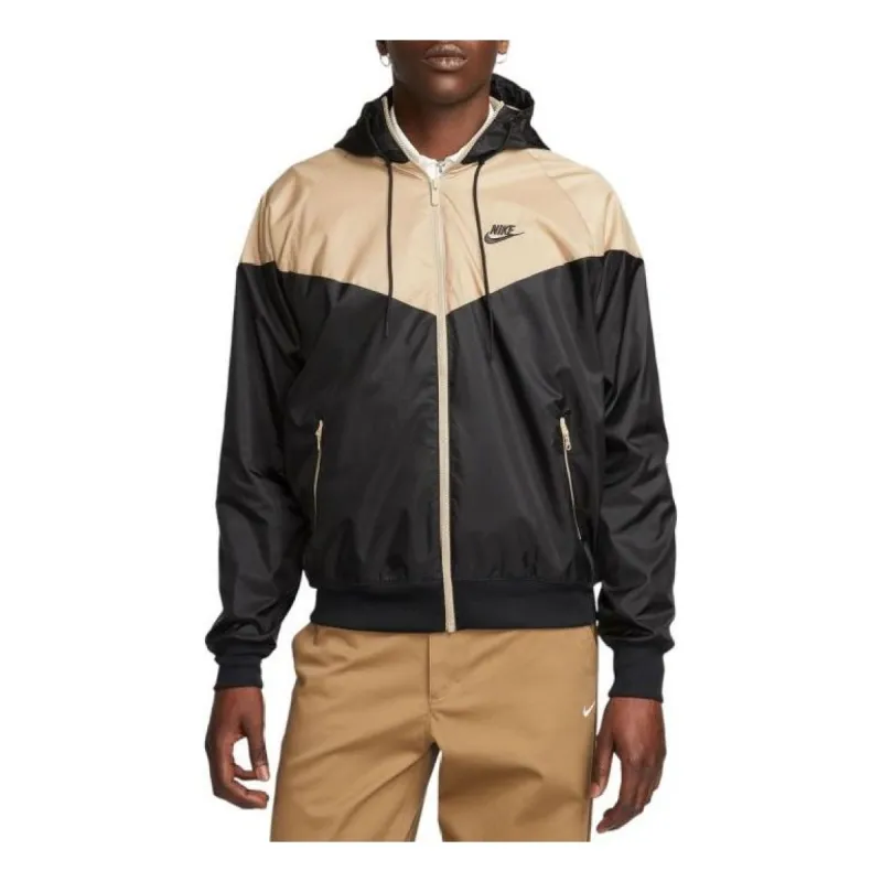 Nike Sportswear Windrunner Hooded Jacket 'Black Tan' DA0001-015 sold by KicksCrew
