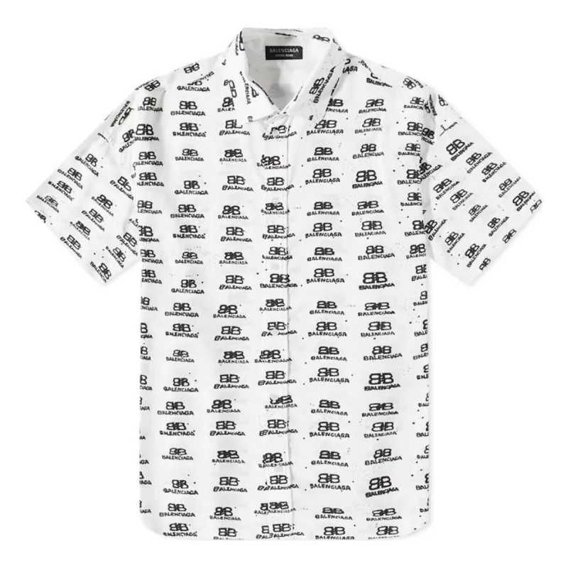 Balenciaga BB Logo Oversized Shirt 'White Black' 725382TNL889040 sold by KicksCrew