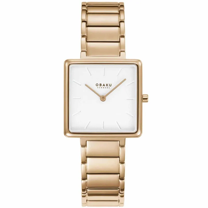 Obaku V259LXVISV Women's Firkant-Fuschia Wristwatch sold by H.S. Johnson