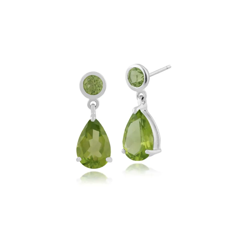 Gemondo 9ct White Gold 2.90ct Peridot Drop Earrings sold by Gemondo Jewellery