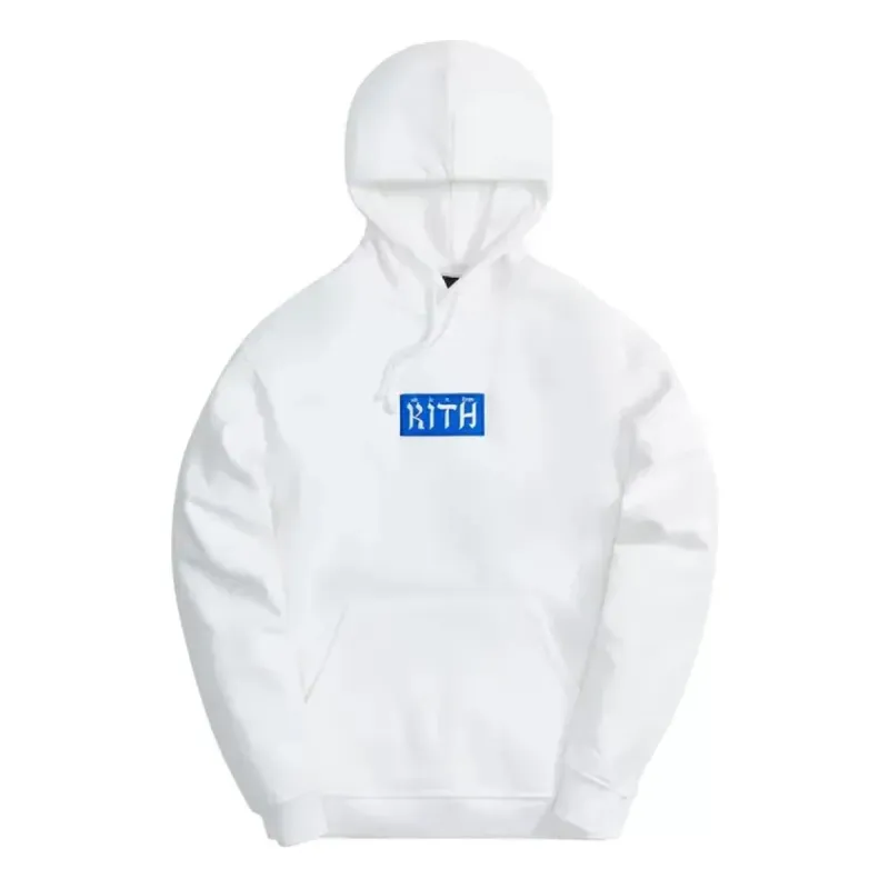 KITH Hebrew Script Box Logo Hoodie 'White' KHM030261-101 sold by KicksCrew