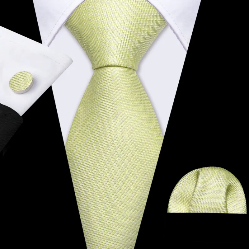 Barry. Wang Mist Green Solid Silk Tie Handkerchief Cufflinks Set sold by Barrywang