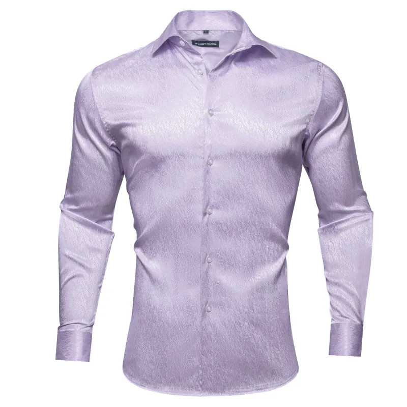 Barry.wang Purple Solid Silk Shirt sold by Barrywang