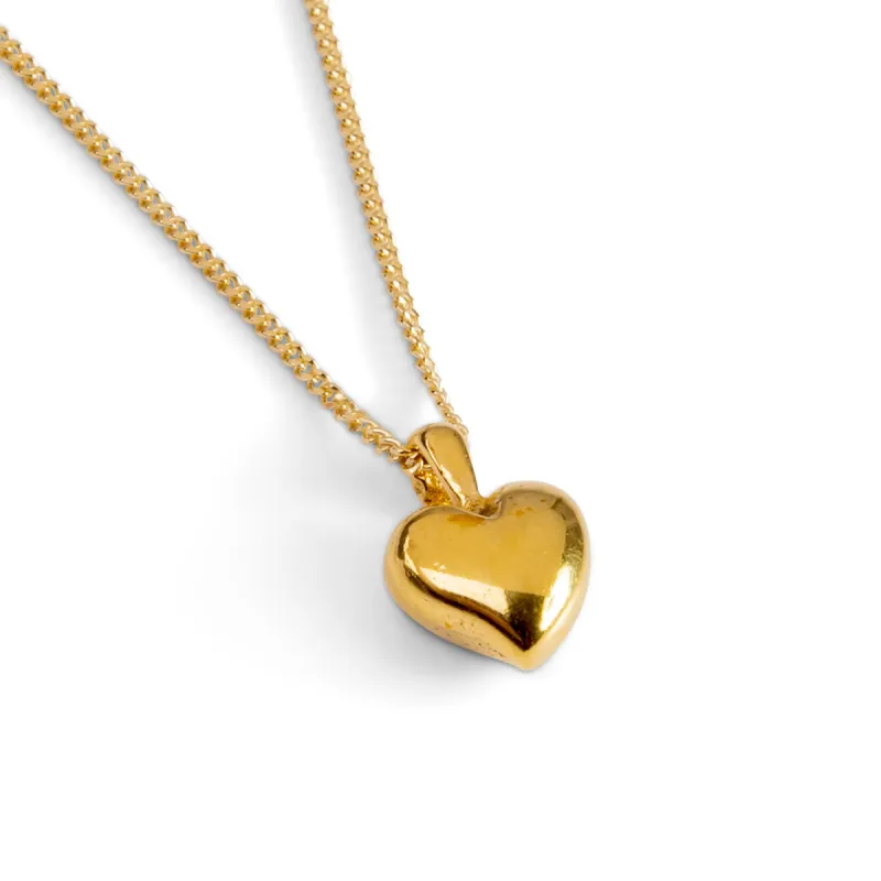 Miniature Heart Necklace in Silver with 24ct Gold Plating sold by Henryka