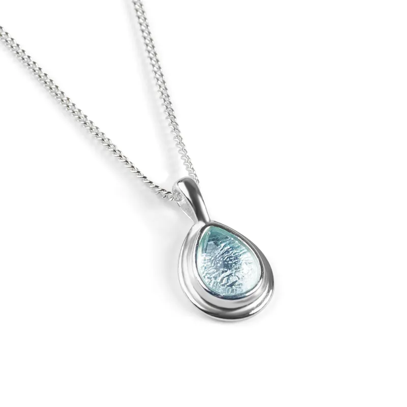 Classic Teardrop Necklace in Silver and Blue Topaz sold by Henryka