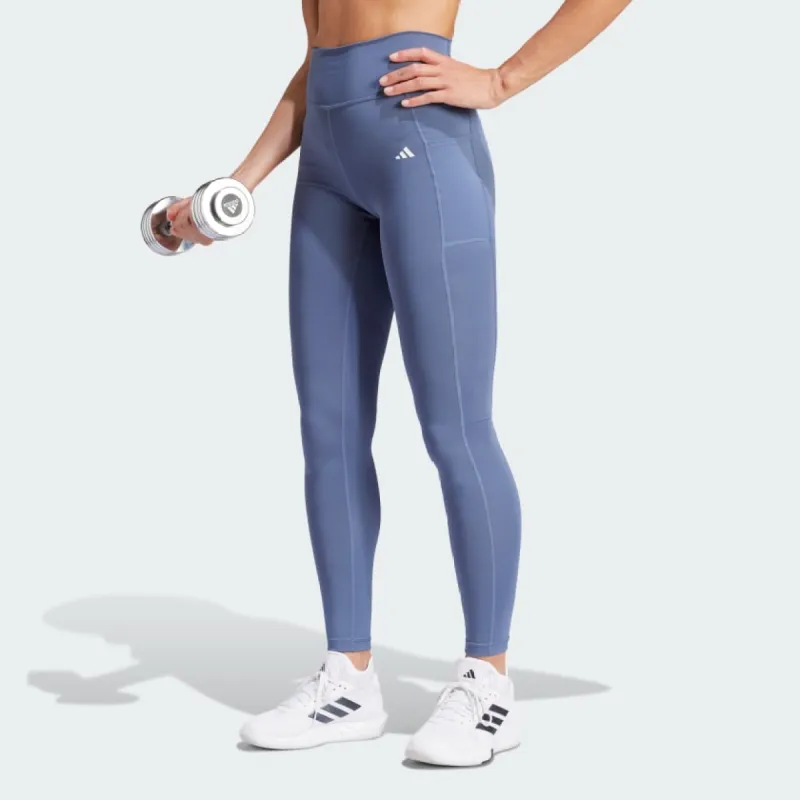ADIDAS WOMEN'S OPTIME FULL-LENGTH BLUE TIGHTS sold by INSPORT