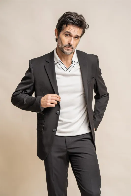 Marco Black Slim Fit Blazer sold by House of Cavani