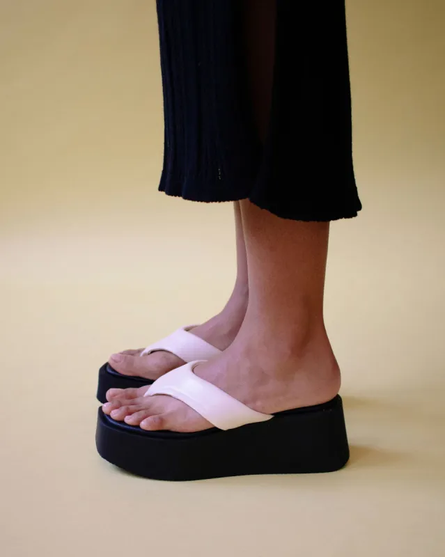 Pancake Vegan Leather Sandals Warm White sold by Ivalo.com