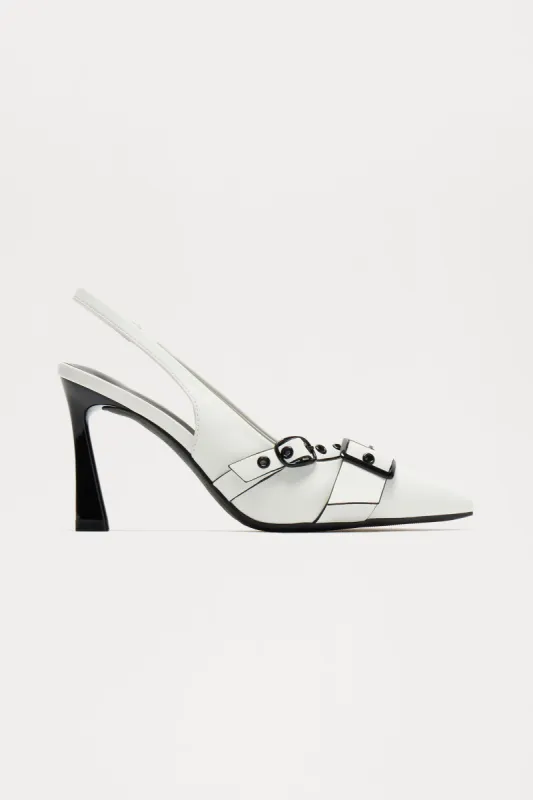 Joseline Slingback Pumps - White sold by Fashion Nova