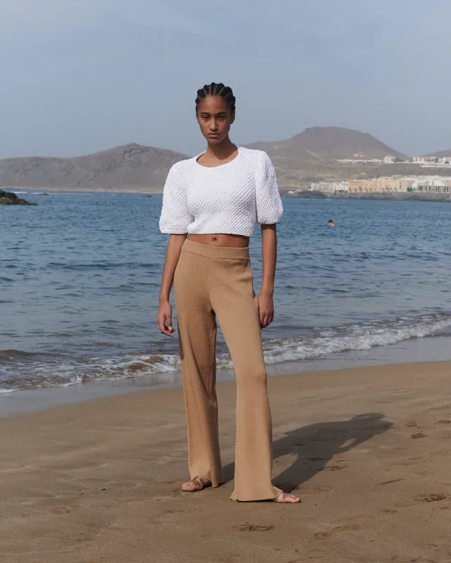 Rib Lounge Merino Wool Pants Nutmeg Beige sold by Ivalo.com