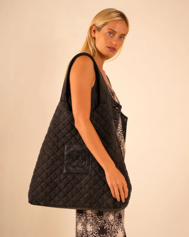 Maxi Quilted Denim Tote Bag sold by Care Tucker