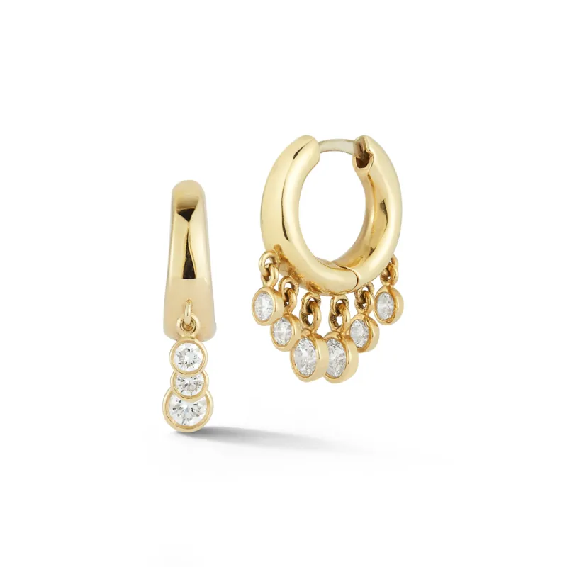 Diamond Dangle Huggie sold by Larroude