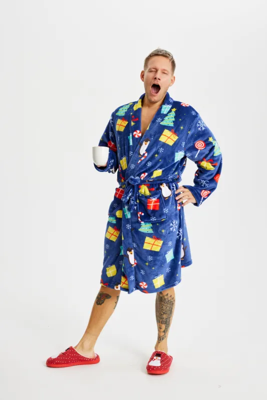 Bathrobe - Navy sold by Christmas Sweats