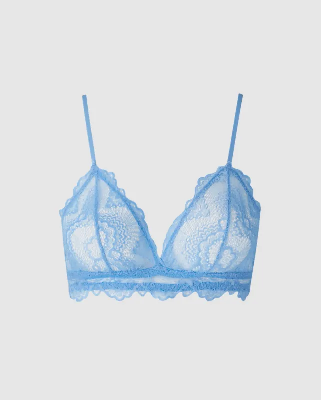 Lace Triangle Bralette Light Blue sold by Ivalo.com