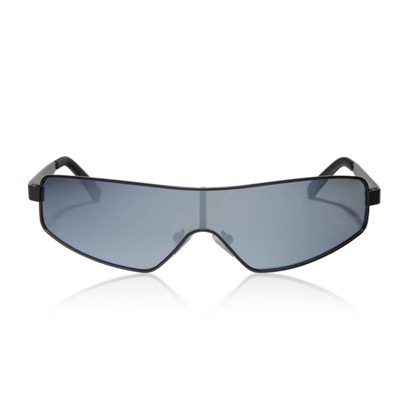 skyami - matte black + grey with silver flash polarized sunglasses sold by Dime Optics