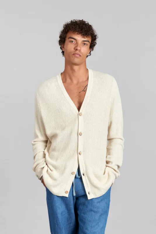 LUCAS - Organic Cotton Cardigan Sand sold by Komodo Fashion