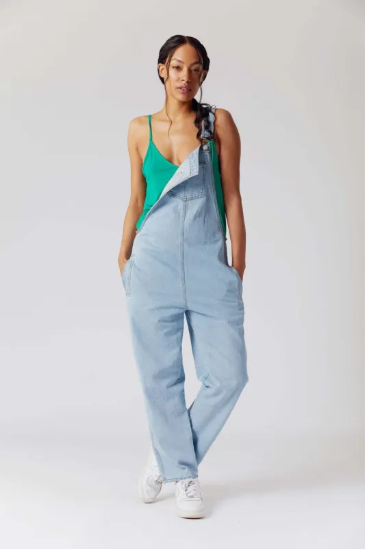 JOY Organic Cotton Denim Dungarees - Stone Wash sold by Komodo Fashion
