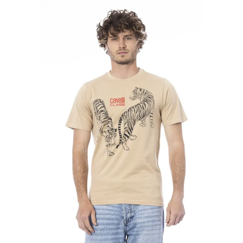 Beige Cotton Men T-Shirt sold by Louxly