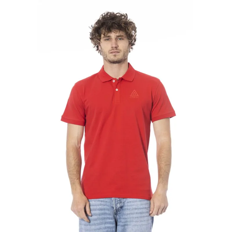 Red Cotton Polo Shirt sold by Louxly