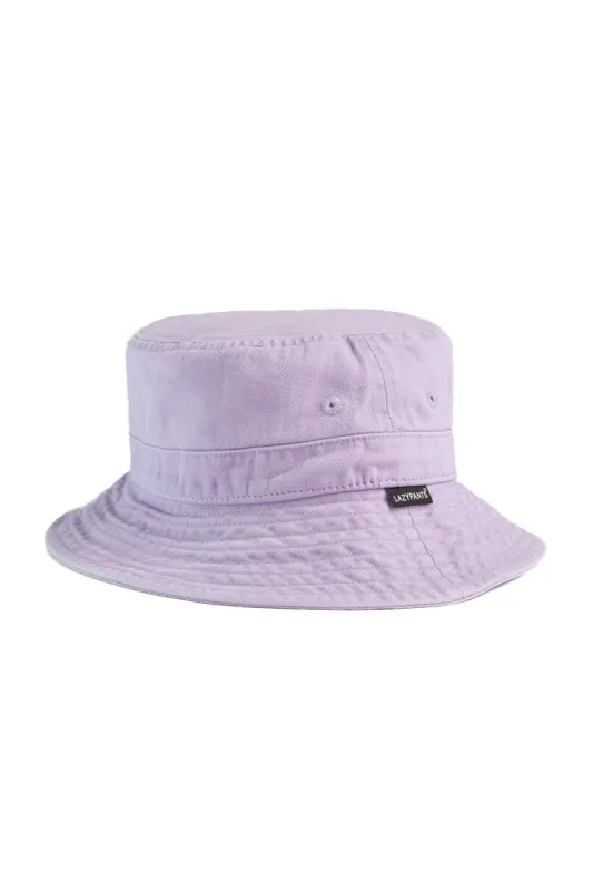 Washed cotton twill dad’s bucket hat in orchid sold by Lazypants