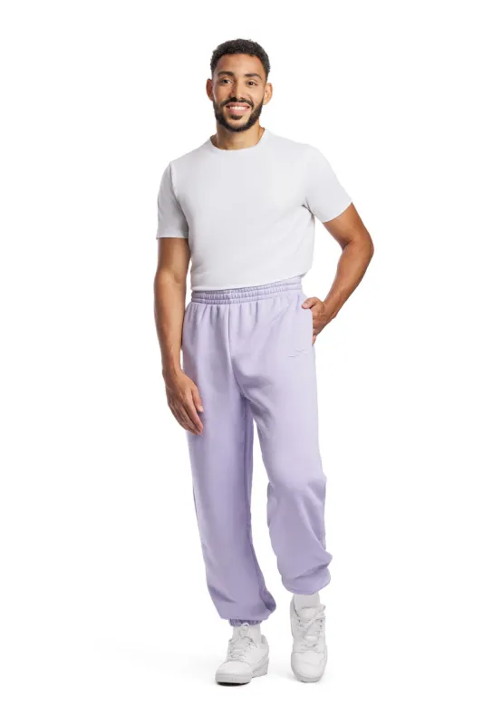 Men's premium fleece relaxed sweatpants in Lavender sold by Lazypants